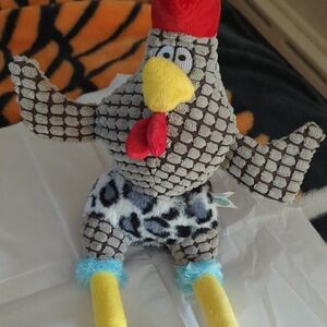 Plush Chicken Toy with Red and Yellow Accents SALE
